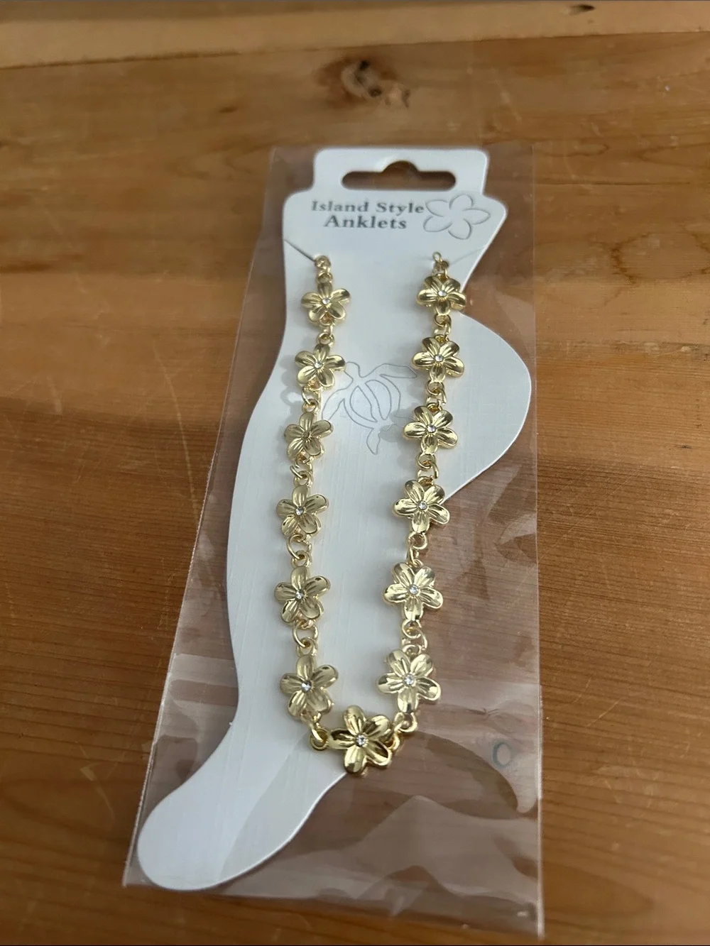 Gold Island Floral Anklet - Gold